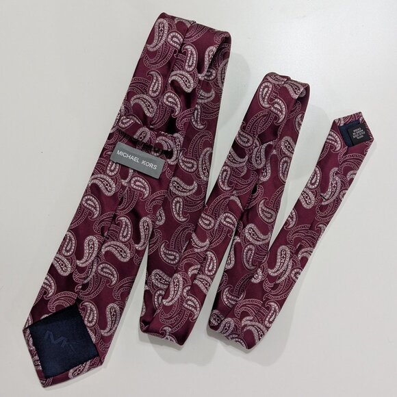 Michael Kors Baroque Print Pink Silk Tie - Picture 1 of 9